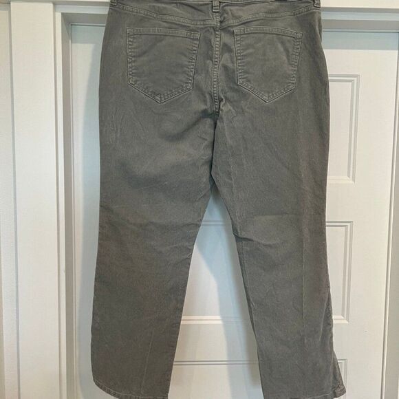 NWOT Lands' End Pants Women 14 Petite Gray Mid-Rise Straight Corduroy Pants - Picture 5 of 8